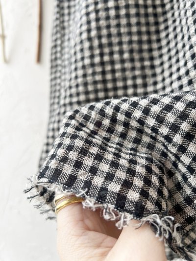 画像8: MARCHE' DE SOEUR／大きなラッフル襟のチュニック・ワッフルブラックに黒ガーゼ襟