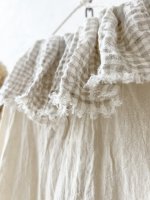 画像12: MARCHE' DE SOEUR／大きなラッフル襟のチュニック・ファナージュミルクにワッフルベージュ襟 (12)