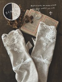 monami／コットンUVロングアームカバー・リボン