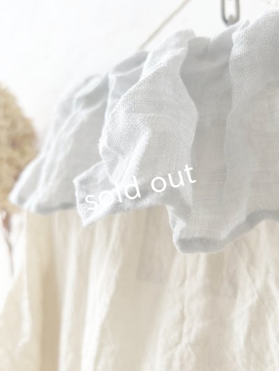 画像10: MARCHE' DE SOEUR／大きなラッフル襟のチュニック・ファナージュミルクに薄グレー襟