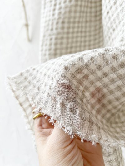 画像7: MARCHE' DE SOEUR／大きなラッフル襟のチュニック・ワッフルベージュに生成り襟