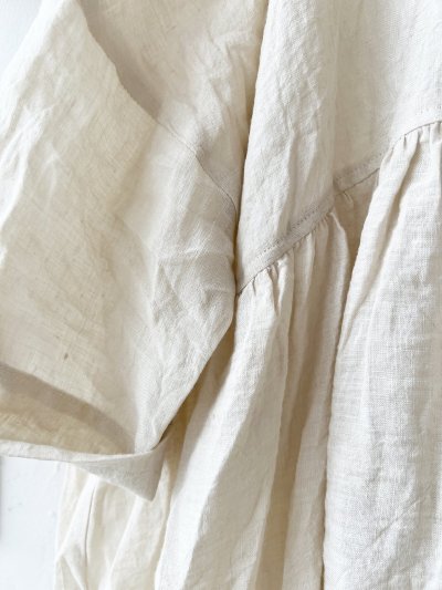 画像6: MARCHE' DE SOEUR／大きなラッフル襟のチュニック・ファナージュミルクにワッフルベージュ襟