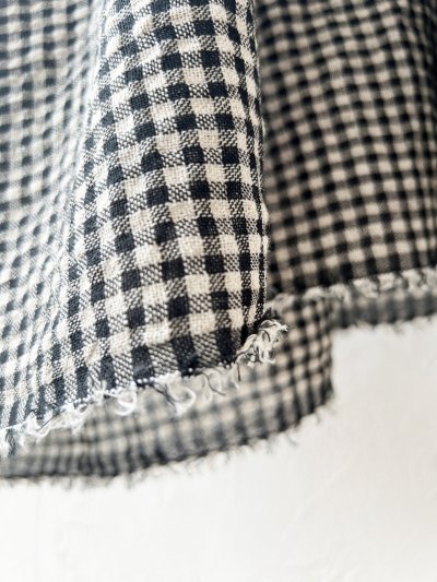 画像7: MARCHE' DE SOEUR／大きなラッフル襟のチュニック・ワッフルブラックに黒ガーゼ襟