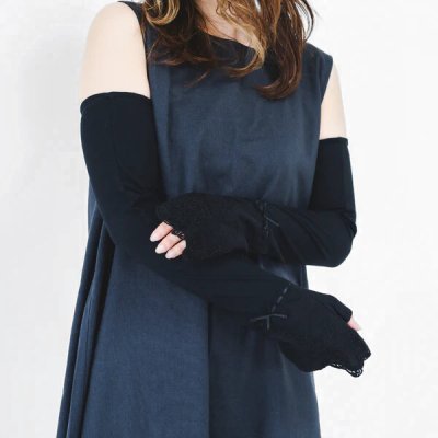 画像7: monami／コットンUVロングアームカバー・リボン