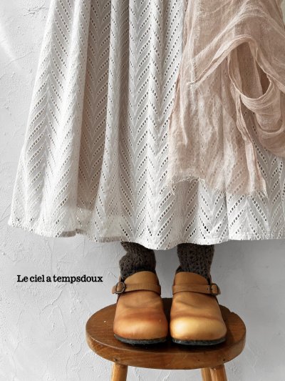 画像1: le ciel a tempsdoux／刺繍レース2wayスカート・オフ