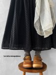 画像1: le ciel a tempsdoux／刺繍レース2wayスカート・黒 (1)