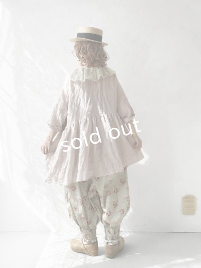 画像14: MARCHE' DE SOEUR／大きなラッフル襟のチュニック・ファナージュピンクに生成り襟