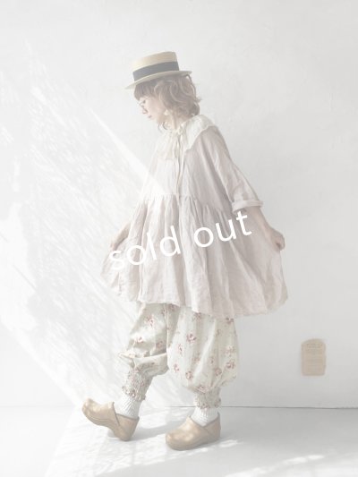 画像13: MARCHE' DE SOEUR／大きなラッフル襟のチュニック・ファナージュピンクに生成り襟