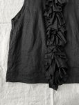画像6: Reliure／FRILL VEST・Black linen (6)