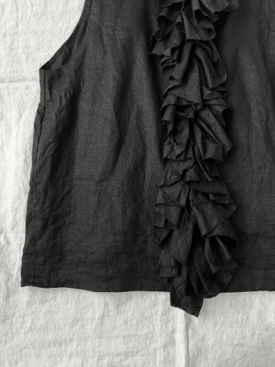画像6: Reliure／FRILL VEST・Black linen