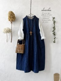 ubasoku/0116 ノースリーブワンピース・インディゴ