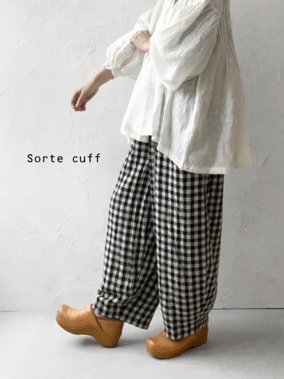 画像1: sorte cuff/バルーンパンツ・ブロックチェック