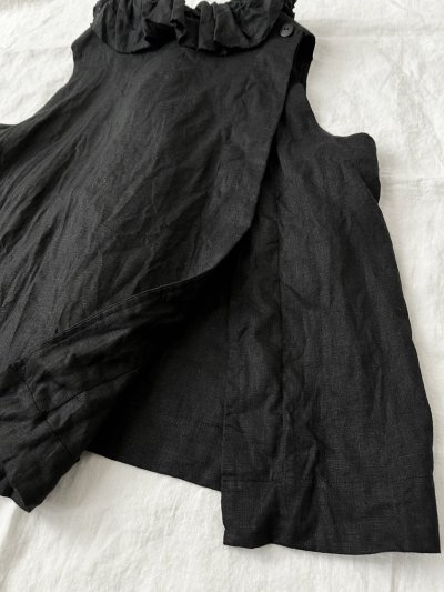 画像10: Reliure／FRILL VEST・Black linen