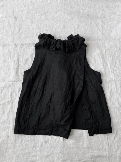 画像9: Reliure／FRILL VEST・Black linen