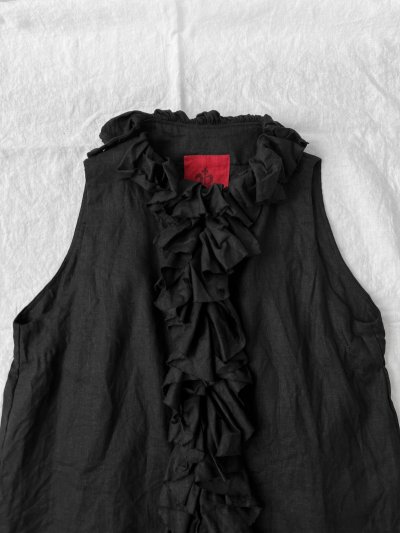 画像5: Reliure／FRILL VEST・Black linen