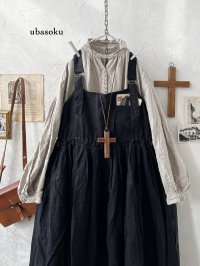 ubasoku/0020 2wayポケットジャンパースカート・黒