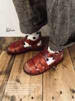 画像1: Diu／本革パルミエサンダル・レッド (1)