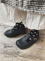 Diu／本革 Tストラップシューズ・ダークネイビー