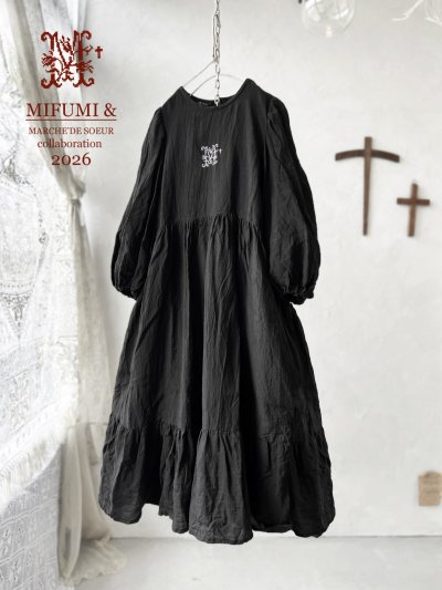 画像1: 【4/24(金)21時から販売】MIFUMIコラボ／janeのワンピース・黒＆bag