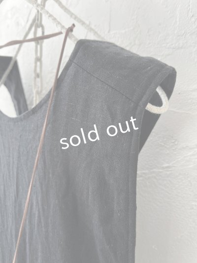 画像4: MARCHE' DE SOEUR／エプロンワンピース・黒×生成り