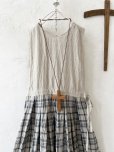 画像2: MARCHE' DE SOEUR／エプロンワンピース・生成り×チェック (2)