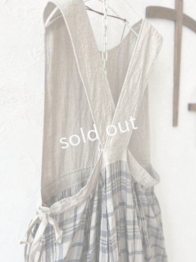 画像8: MARCHE' DE SOEUR／エプロンワンピース・生成り×チェック