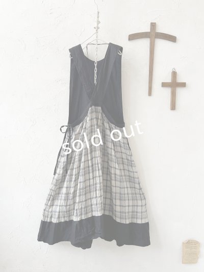 画像7: MARCHE' DE SOEUR／エプロンワンピース・黒×チェック