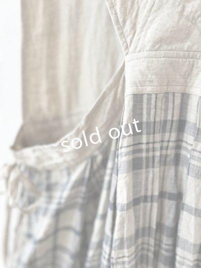 画像9: MARCHE' DE SOEUR／エプロンワンピース・生成り×チェック