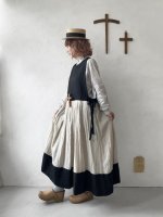 画像12: MARCHE' DE SOEUR／エプロンワンピース・黒×生成り (12)