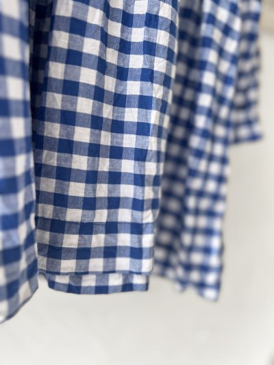 画像6: MARCHE' DE SOEUR／スキッパーギャザープルオーバー・青ギンガム