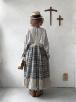 画像12: MARCHE' DE SOEUR／エプロンワンピース・生成り×チェック (12)