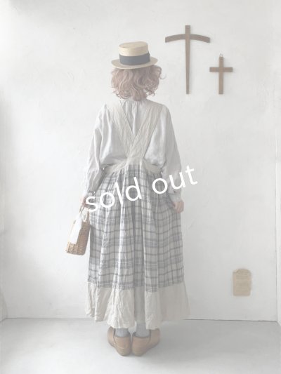 画像12: MARCHE' DE SOEUR／エプロンワンピース・生成り×チェック