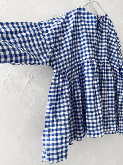 画像7: MARCHE' DE SOEUR／スキッパーギャザープルオーバー・青ギンガム