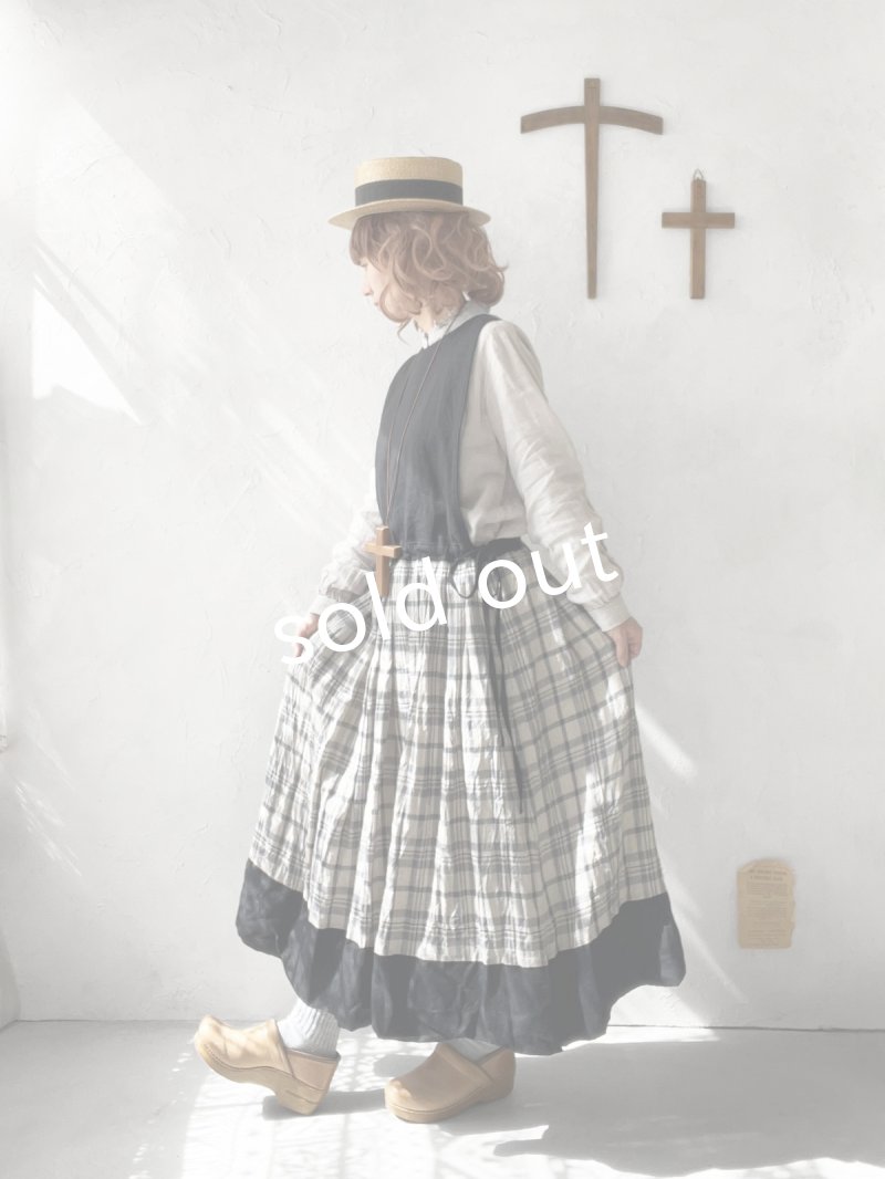 画像11: MARCHE' DE SOEUR／エプロンワンピース・黒×チェック (11)