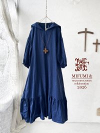 【4/24(金)21時から販売】MIFUMIコラボ／sarahのワンピース・ネイビー＆bag