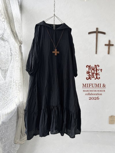 画像2: 【4/24(金)21時から販売】MIFUMIコラボ／sarahのワンピース・黒＆bag