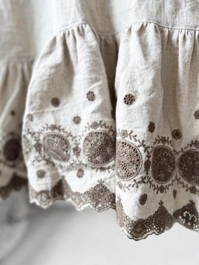 画像4: 【4/24(金)21時から販売】MIFUMIコラボ／sarahのワンピース・カーキサークル刺繍＆bag