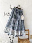 画像1: shizuka's/リネンガウチョパンツ・ブルーシャンブレー (1)