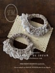 画像1: toromeco／裂き編みの付け袖ブレスゴム・グレージュ (1)
