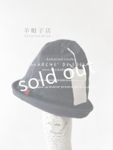 羊帽子店／リネンノッポ帽子・ネイビーデニム