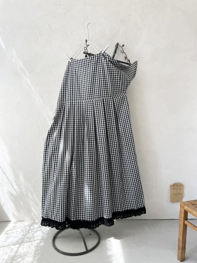 画像6: kosatofuku／裾レースのワンピース・ギンガム