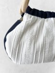 画像3: ecru-ke／木の持ち手バッグ・デニム アンティークレース (3)