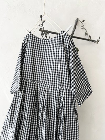 画像2: kosatofuku／裾レースのワンピース・ギンガム