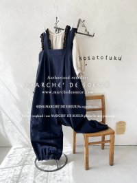 kosatofuku／フリルショルダーサロペット・ネイビー