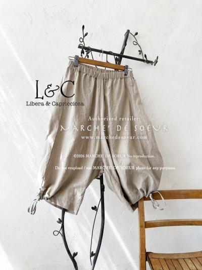 画像1: Libera&Capricciosa／裾ドロストハーフパンツ・生成り