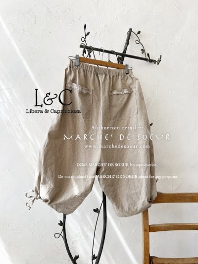 画像6: Libera&Capricciosa／裾ドロストハーフパンツ・生成り