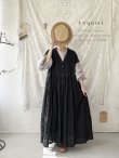 画像10: tegami/刺繍レースフレンチスリーブワンピース・グレージュ (10)