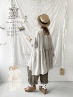 画像2: MARCHE' DE SOEUR／大きなラッフル襟のチュニック・ワッフルベージュ×生成り (2)