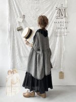 画像1: MARCHE' DE SOEUR／大きなラッフル襟のチュニック・ワッフルブラック×黒 (1)