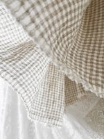 画像8: MARCHE' DE SOEUR／大きなラッフル襟のチュニック・ワッフルベージュ×生成り (8)